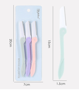 3pcsWomen Tondeuse à sourcils Rasoir Lame en acier inoxydable Hommes Rasage Épilateur Manuel Rasoir à sourcils Pliant <span class=keywords><strong>Prix</strong></span> de gros - Product Image 2