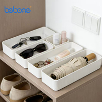 Boîtes de rangement empilables pour tiroirs, écologiques, modernes, en PET, pour cosmétiques, fournitures de bureau, couleur personnalisée, maquillage