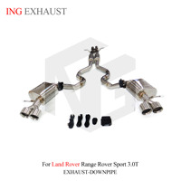 Système d'échappement en acier inoxydable ING Performance Catback pour Land Rover Range Rover Sport L320 L322 3.0T Silencieux avec soupape