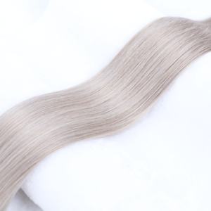 Extensions de cheveux humains Remy <span class=keywords><strong>blond</strong></span> platine lisses et soyeuses à clipser pour une tête entière - Product Image 1
