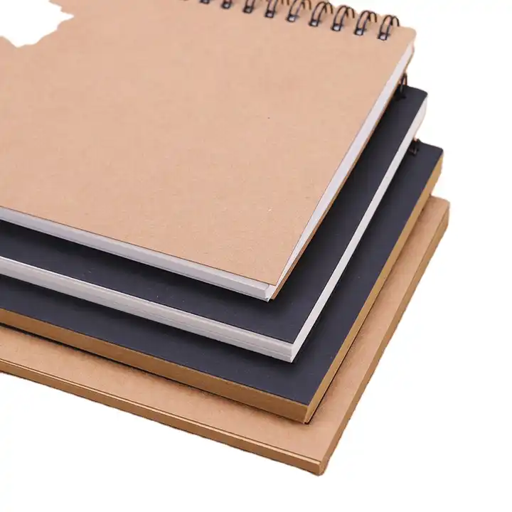 50 Sheets Spiral Bound Coil Sketch Book Blank Notebook Kraft Sketching  Paper