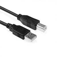 Cable de Impresora USB 2.0 Negro OEM, Núcleo de Cobre, Blindaje Trenzado, Cubierta de PVC, Conexión de Datos por Puerto Serial Cuadrado, 15/3/5/10m de Longitud