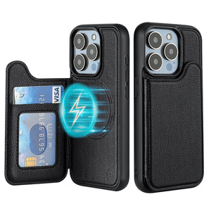 Custodia in Pelle Stile Business con Porta Carte per <span class=keywords><strong>iPhone</strong></span> 16 2025, Cover per Cellulare in PU per <span class=keywords><strong>iPhone</strong></span> 15 14 13 12 Pro - Product Image 1