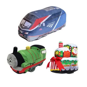 Factory Custom High Quality Locomotive Train Collector Plush Pillow Cozy Plush Train for Kids Stuffed Choo Choo Train Baby Toy