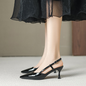 New Pointed Toe Closed Toe High Heel <b>Sandals</b> Soft Sole Comfortable Daily Casual Women Shoes - Product Image 3