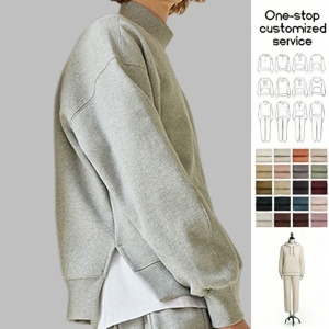 Felpe con Collo Alto Stile Lusso Discreto, Stampa Personalizzata, Logo Ricamato, Grafica, Orlo Diviso, Aderenti, per <span class=keywords><strong>Uomo</strong></span> e Donna - Product Image 2