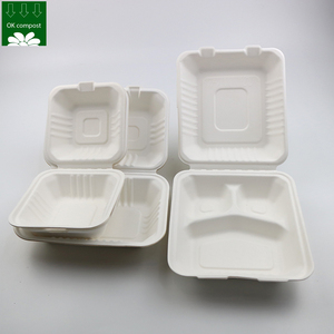2024 phân hủy sinh học compostable mía bã mía bột giấy mía dùng một lần Bộ Đồ Ăn Trưa hộp bữa ăn Takeaway container thực phẩm - Product Image 2