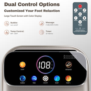 Masseur de pieds électrique portable multifonctionnel avec bulles, chauffage, lumière rouge, détoxification, contrôle de la minuterie - Pièces détachées gratuites - Product Image 1