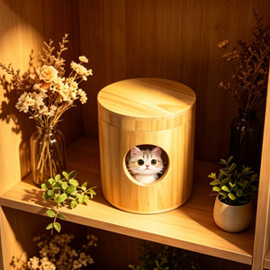 Wooden <b>Pet</b> Urn 12x12x12 Cremation <b>Box</b> Airtight Desktop <b>Memorial</b> <b>For</b> Dog Cat - Product Image 3