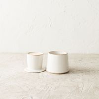 Pot à beurre en grès personnalisé, style fermier, écologique, blanc, cylindrique, en céramique, 400 ml
