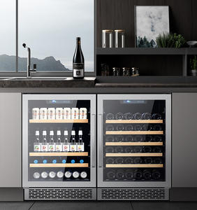 Luxury Dual Zone Wine and Can Fridge Stainless Steel Glass Door Chiller <b>Cooler</b> Cabinet FD-LD42A Dual Zone Wine and Can Fridge FD - Product Image 4