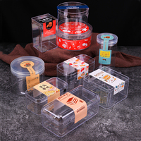 Boîte de rangement en acrylique transparente carrée pour tiramisu, dessert, bonbons, biscuits, pâtisserie, emballage de gâteau en acrylique, boîte avec couvercle