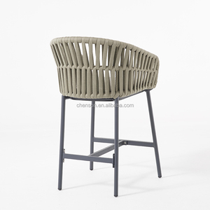 <span class=keywords><strong>Chaise</strong></span> haute en corde tressée en aluminium de qualité supérieure - Design <span class=keywords><strong>parisien</strong></span> français pour hôtel, jardin, terrasse, utilisation en extérieur - Product Image 6