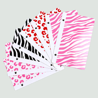 Autocollants transparents UV Fonlyu imprimés léopard rouge rose, films hydrogel INS motif animal zèbre et léopard avec traceur de découpe