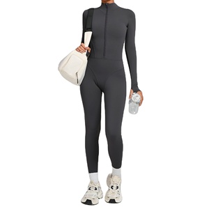 Autumn Jumpsuit <strong>Tight</strong> <strong>Fleece</strong> Yoga Jumpsuit Outdoor Warm Suits Romper - Product Image 1