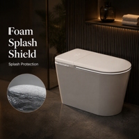 Toilette intelligente en céramique pour hôtel, avec bidet intégré, siège chauffant, chasse d'eau automatique et télécommande, à poser au sol
