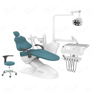 Fauteuil dentaire Haoyi Horir1 bleu électrique avec réglage automatique de la hauteur, fauteuil de traitement dentaire avec crachoir en céramique, certifié CE - Product Image 1