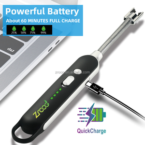 Viellovisle Tech — briquet avec éclairage LED Arc en métal, bougies coupe-vent, avec port USB, allume-cigare à 360 degrés, pour la cuisine, famille - Product Image 2