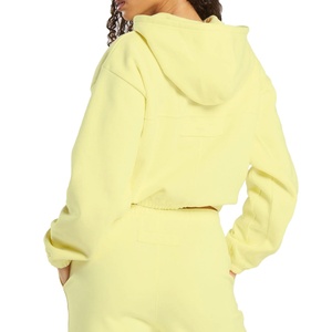 Conjunto Deportivo Informal de Algodón Personalizable con Logotipo, Sudadera con Capucha y Pantalones Largos de Cintura Alta con Ombligo Expuesto, Manga Larga, Oferta OEM para Mujer - Product Image 3