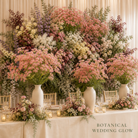 Fleurs artificielles à longue tige en dentelle floquée, toucher doux, en plastique, style minimaliste pour salon, décoration intérieure, photographie, vente en gros
