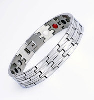 Bracelets personnalisés en acier inoxydable 316L écologiques et étanches, avec logo, 4-en-1, à ions négatifs, pour la santé et le soulagement de la douleur (vente en gros)