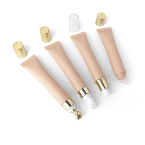 Tube d'Emballage Cosmétique Rond et Souple Personnalisé pour Crème Contour des Yeux 20g, Récipient en Plastique Mat <span class=keywords><strong>Abricot</strong></span> avec Pompe, Rouge à Lèvres, <span class=keywords><strong>Baume</strong></span> à Lèvres - Product Image 5