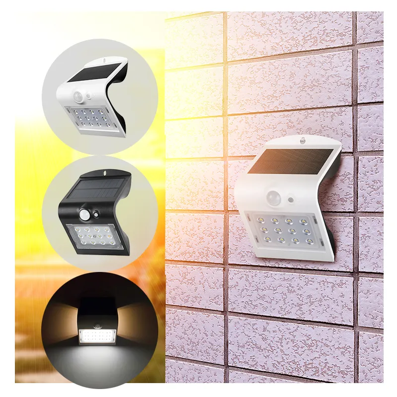 Wall Mounted solar motion sensor security lights 1.5W 220 LM with best smd led