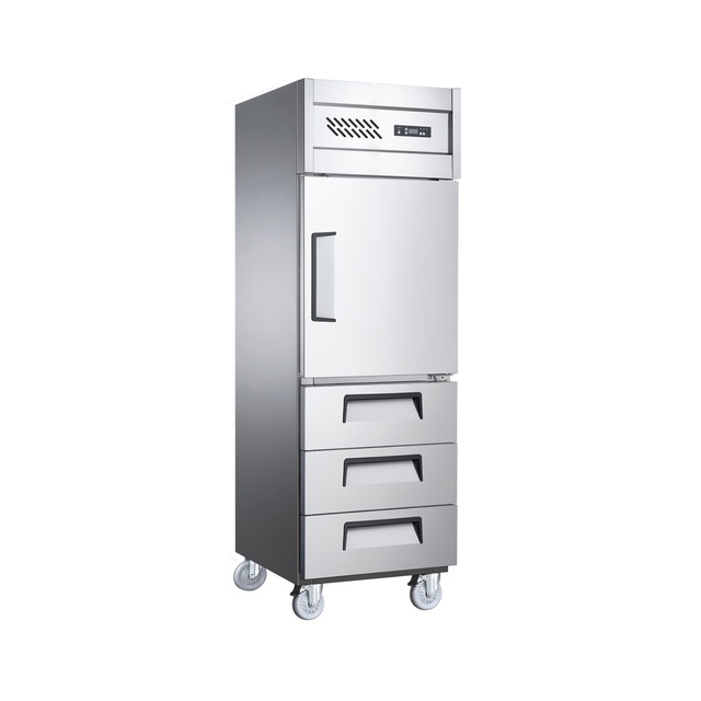 Nuelead NE-862 Quiet Operating Stainless Steel Kitchen Single Door Refrigerator and Freezer with Three Drawers