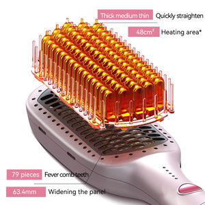 Plancha de Pelo Eléctrica Iónica de Cerámica y Nailon Compacta con 5 Ajustes de Temperatura - Peine Alisador Seguro para Uso en Salón y Hogar - Product Image 4