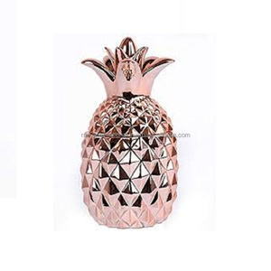 Seau à glace en acier inoxydable avec paille en forme d'ananas plaqué cuivre - Product Image 4