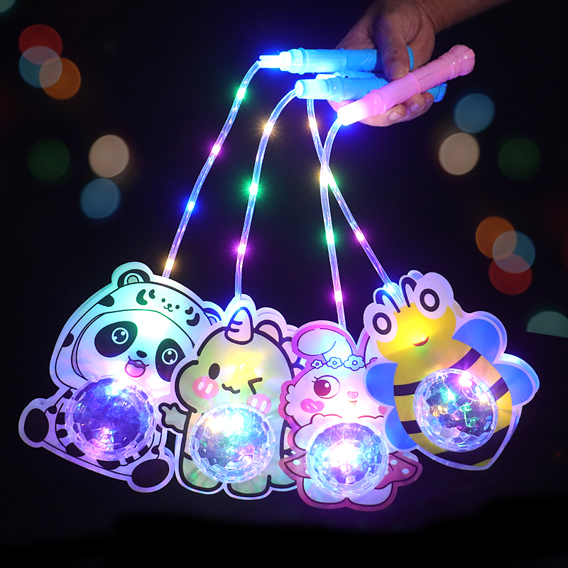 Nouveau design jouets lumineux design de dessin animé portable LED colorée lumineuse boule de vague portable lanterne portable