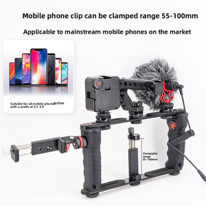 Cage de téléphone universelle Kit de montage vidéo pour Smartphone avec poignées Stabilisateur de boîtier de vlogging pour vidéaste - Product Image 6