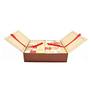 Boîte de calendrier de l'avent de Noël personnalisée avec ruban rouge, boîte cadeau compte à rebours de 24 jours pour les fêtes, OEM disponible - Product Image 1