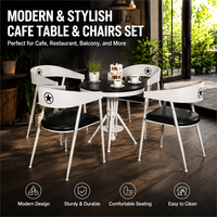 Ensemble table et chaises rondes de style café, structure en fer, mobilier de bistrot pour restaurant, bar, café, hôtel, projet commercial – Vente directe usine