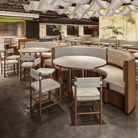 Mobilier de restaurant commercial moderne OEM ODM, mobilier de cafétéria, mobilier de restauration, banquet modulaire, banquettes, table à manger, ensemble de chaises