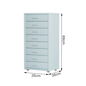 Archivador Vertical Moderno Negro de 8 Cajones, Gabinete Metálico Móvil con Cajones para Debajo del <span class=keywords><strong>Escritorio</strong></span>, para Sala de Estar, Hogar y Hotel - Product Image 3