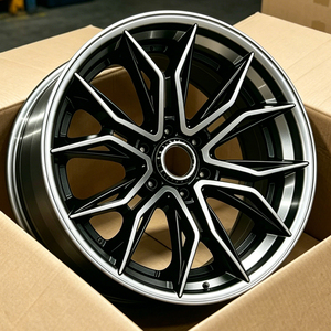 عجلات ألومنيوم مصبوبة أحادية الكتلة مقاس 18 بوصة 5x112 بلون أسود لامع ووجه مصقول لسيارات أودي Q2 وQ3 وTT الرياضية الفاخرة وسيارات الدفع الرباعي - Product Image 2