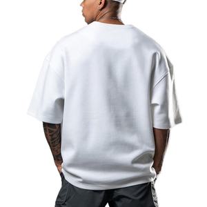 T-shirts personnalisés en gros, vêtements de sport, t-shirts vierges personnalisés, t-shirts de haute qualité, poids lourd, blanc, col rond, taille plus, t-shirts boxy pour hommes - Product Image 2