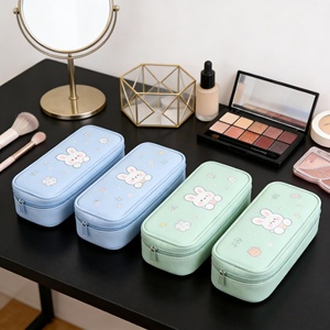 Hot Selling Eco-Friendly Large Custom Portable Silicone <b>Cosmetic</b> Bag Zipper Water Resistant Soft Handle Travel Brush <b>Case</b> - Product Image 3