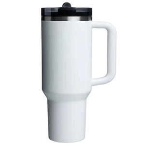 Taza de café de acero inoxidable con vaso Tie Dye H2.0 de 40oz, taza para acampar al aire libre con asa y pajita para regalo - Product Image 5