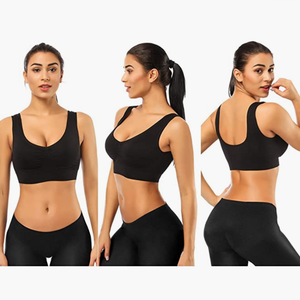 Brassière sans couture pour femmes, soutien-gorge de <span class=keywords><strong>sport</strong></span> pour femmes, soutien-gorge de Yoga à coussin amovible, gilet de grande taille - Product Image 1