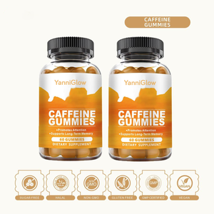 ヤニグロー OEM ODM 天然カフェイン グミ 60粒入り 大人用サプリメント エネルギーと集中力向上のため - Product Image 4