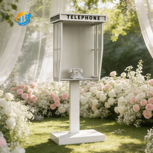 Decorazione per Matrimoni all'Aperto, Moderna Cabina Telefonica in Metallo, Espositore per Guestbook Audio-Video, Telefoni Senza Fili - Product Image 5