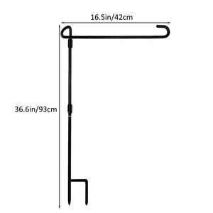 93cm Black 36.6inches Carbon Steel Flagpole <strong>Stand</strong> Rotating Portable <strong>Flag</strong> Pole in <strong>Garden</strong> - Product Image 6