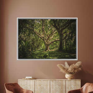 Old Tree Landscape <b>Canvas</b> <b>Print</b>: Elegant Minimalist Wall Art,WHITE <b>FRAMED</b> <b>CANVAS</b> - Product Image 3
