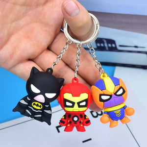Promotionnel Anime Porte-clés En Caoutchouc PVC <span class=keywords><strong>Dessin</strong></span> <span class=keywords><strong>Animé</strong></span> Belle Marvel Iron Man Spider Man Héros Porte-clés Sac À Main Décoration - Product Image 5