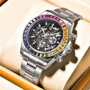 Nouvelle <span class=keywords><strong>montre</strong></span> mécanique pour <span class=keywords><strong>homme</strong></span> PAGANI 1777 DESIGN, design tendance avec lunette arc-en-ciel, verre saphir, cadran ajouré, <span class=keywords><strong>montre</strong></span> automatique de luxe pour <span class=keywords><strong>homme</strong></span> - Product Image 2