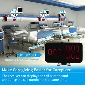 Sistema de Llamada de Emergencia Inalámbrico, Sistema de Llamada para Hospitales, 1 Pantalla para Estación de Enfermería con 10 Botones de Alarma para Camas - Product Image 2