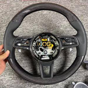 Vente directe d'usine, adapté aux modèles <span class=keywords><strong>Porsche</strong></span> Panamera Cayenne Macan Cayman <span class=keywords><strong>GT4</strong></span> Boxster 718 981 911 GT, volant en fibre de carbone - Product Image 1