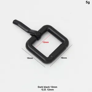 Nolvo World темный черный 4 размера 12-16-19-25 мм, металлическая пряжка с закругленными краями для ремня, кожаный ремешок для сумок, Регулируемая пряжка
